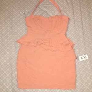 Salmon halter dress